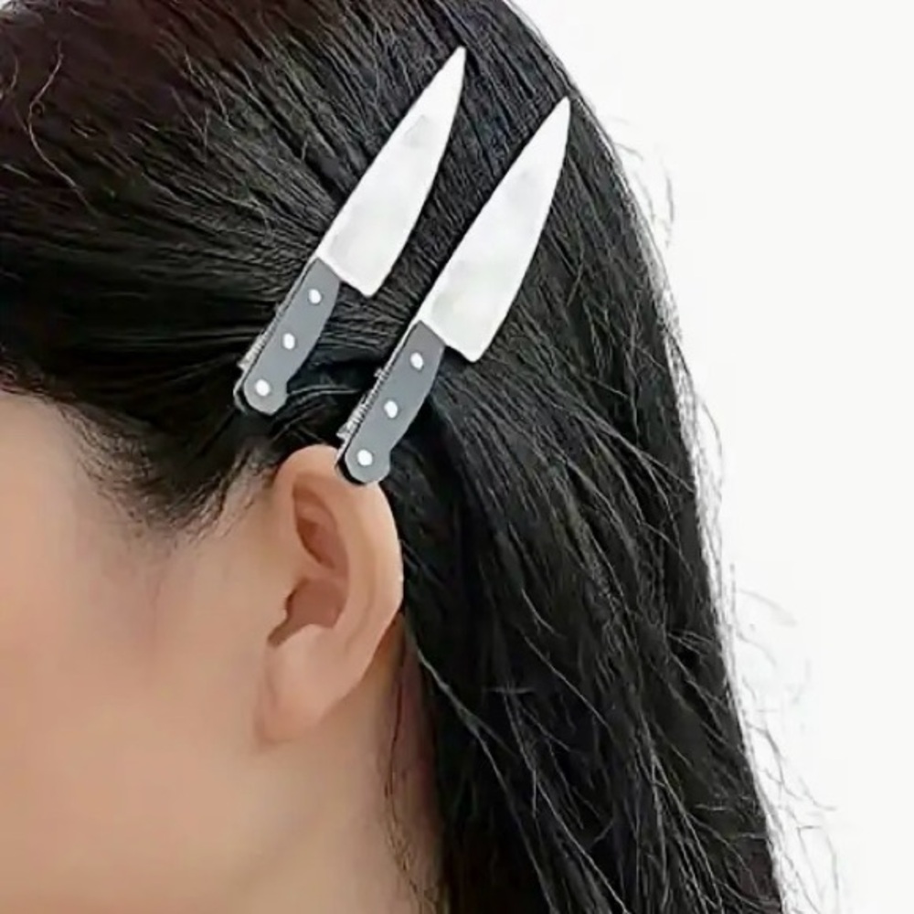 Knife-Shaped Hair Clips - 2 NWT - Picture 1 of 4